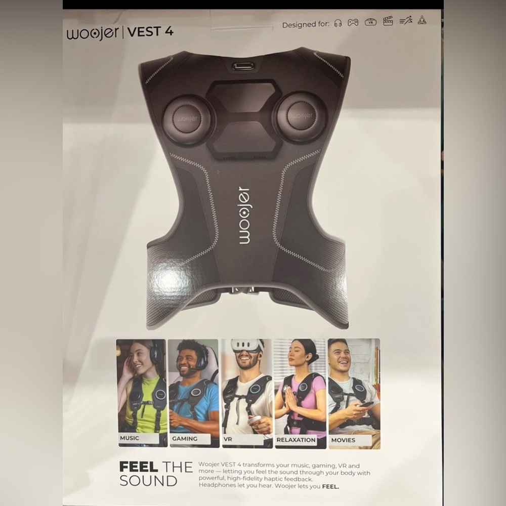 VEST 4 Black Haptic Feedback Vest for Gaming & VR